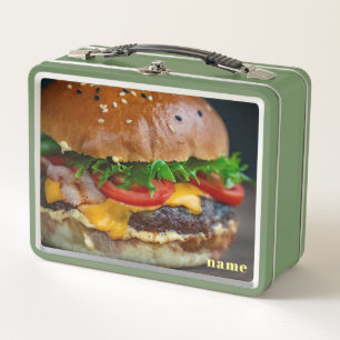Box Boîte à lunch photo Hamburger personnalisé