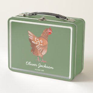 Box Boîte à lunch rustique en métal coq