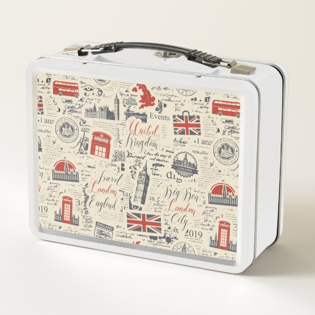 Box Boîte à lunch vintage de Londres (Dos)