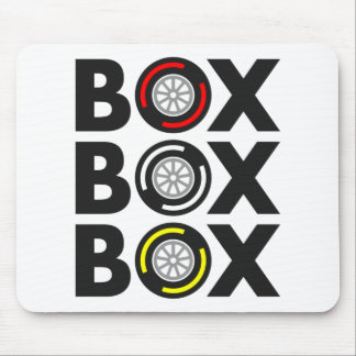 "Box Box Box" F1 Tyre Compound Design Mouse Pad