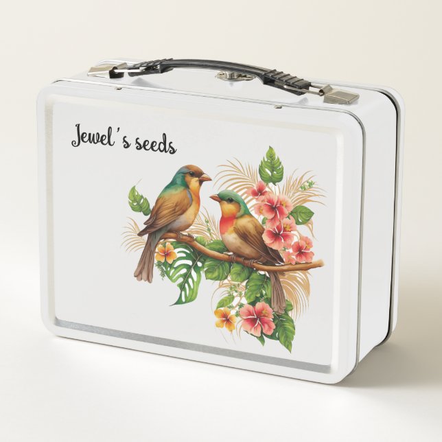 Box Conteneur de semences d'oiseaux Boîte à lunch méta (Dos)