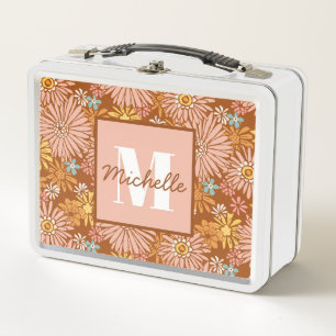Box Fleur rétro été   Boîte à lunch Monogramme