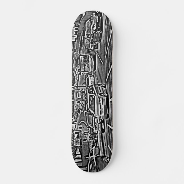 Box Junction in B&W Skateboard (Front)