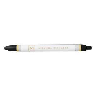 Box Logo Monogram with Elegant Snakeskin Print Black Ink Pen