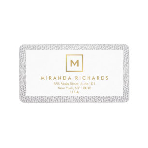 Box Logo Monogram with Elegant Snakeskin Print Label
