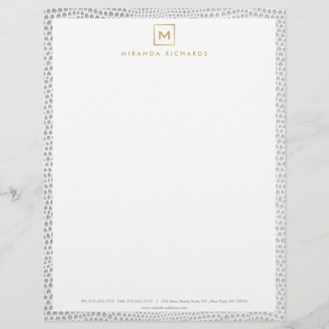 Box Logo Monogram with Elegant Snakeskin Print Letterhead (Front)