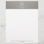 BOX LOGO with YOUR INITIAL/MONOGRAM on GRAY LINEN Letterhead<br><div class="desc">Coordinates with the BOX LOGO with YOUR INITIAL/MONOGRAM on GRAY LINEN Business Cards. © 1201AM CREATIVE</div>