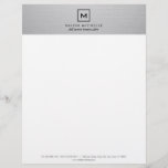 BOX LOGO with YOUR INITIAL on LIGHT GRAY LINEN Letterhead<br><div class="desc">Coordinates with the BOX LOGO with YOUR INITIAL on LIGHT GRAY LINEN Business Card Template. © 1201AM CREATIVE</div>
