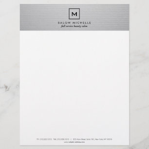 BOX LOGO with YOUR INITIAL on LIGHT GRAY LINEN Letterhead
