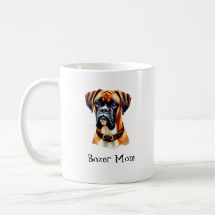 Box Mom With Cute Boxer Face Coffee Mug