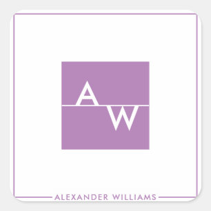 Box Monogrammed Formal Square Sticker