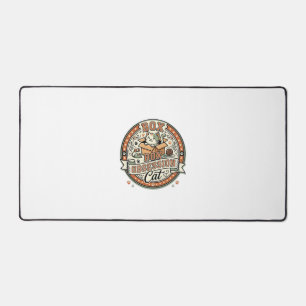 Box Obsession Cat Box Obsession Cat Vintage Vector Desk Mat
