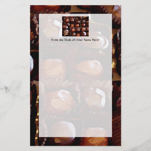 Box of Chocolate, Tempting Chocolate Candy Stationery (Front)