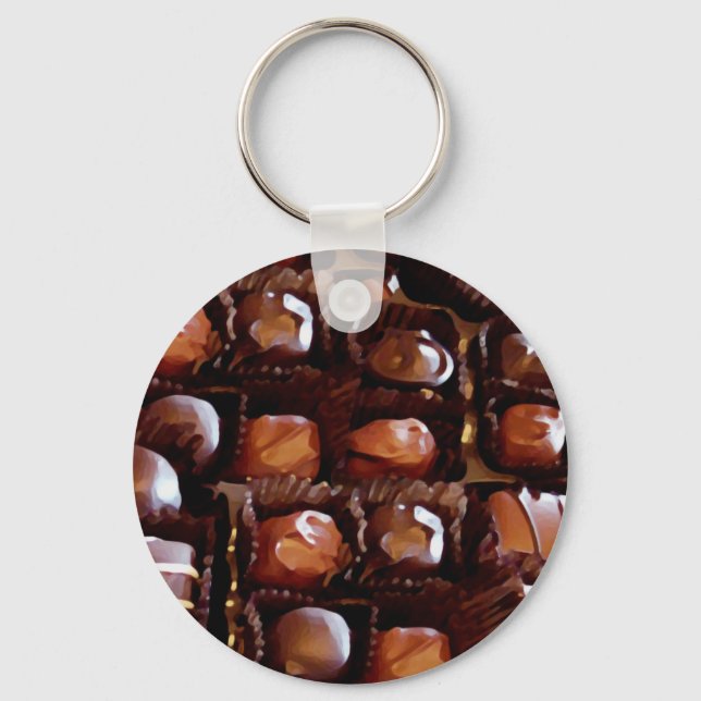 Box of Chocolates, Tempting Chocolate Candy Keychain (Front)