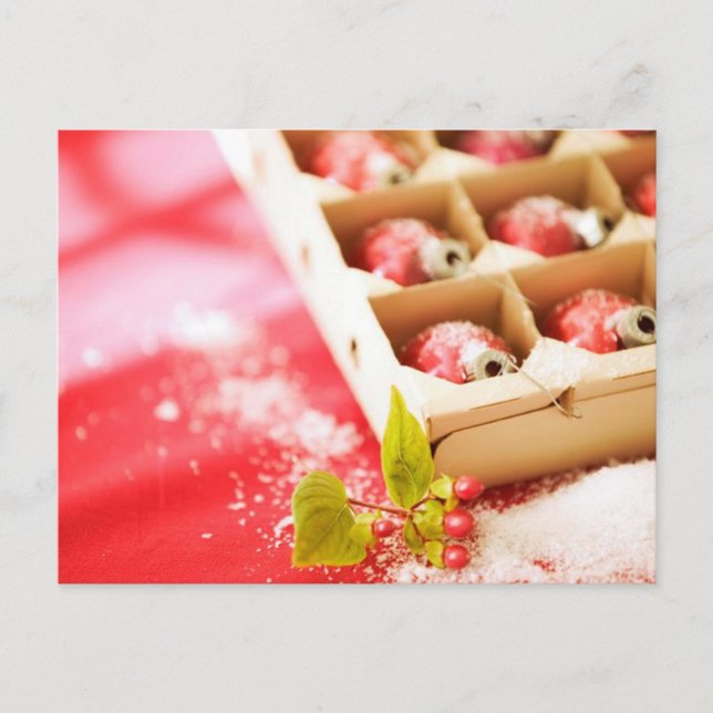 Box of Tree Ornaments Christmas Cards and Stickers (Front)