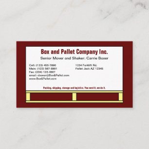 Box on Pallet, Blue Business Card