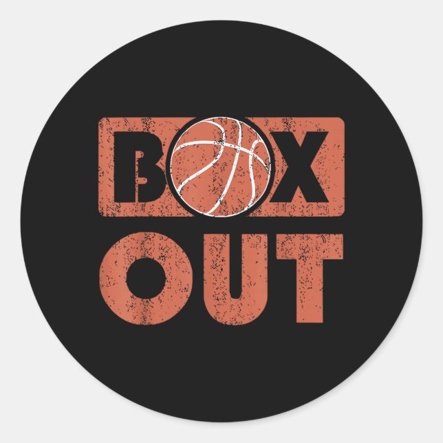 Box Out Basbal Rebound Rebounding Baller Coaching Classic Round Sticker (Front)