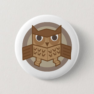 box owl 2 inch round button