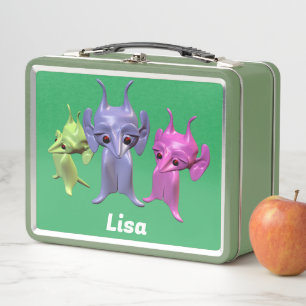Box Petits Martiens personnalisé Boîte à lunch en méta