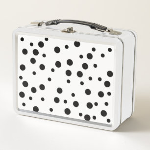Box Pois noirs dans des boîtes à lunch blanches