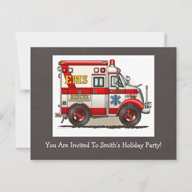 Box Truck Ambulance Invitation (Front)