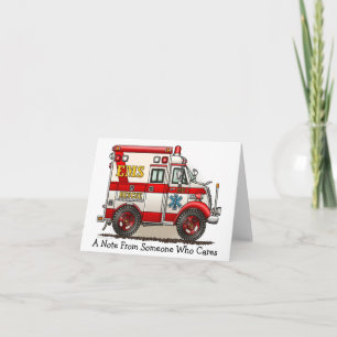 Box Truck Ambulance Note Card