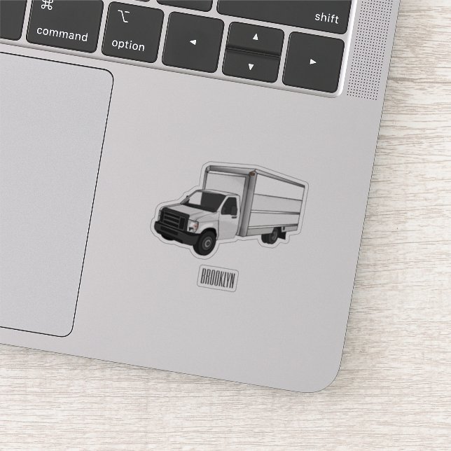 Box truck cartoon illustration (Detail)