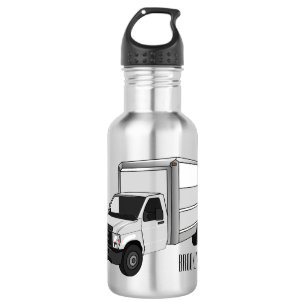 Box truck cartoon illustration 532 ml water bottle