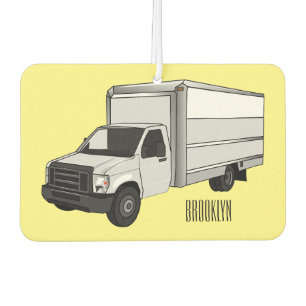 Box truck cartoon illustration air freshener