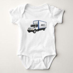 Box truck cartoon illustration baby bodysuit