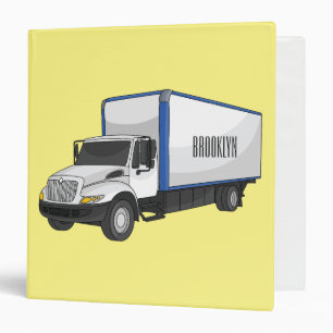 Box truck cartoon illustration binder