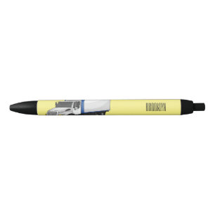 Box truck cartoon illustration black ink pen