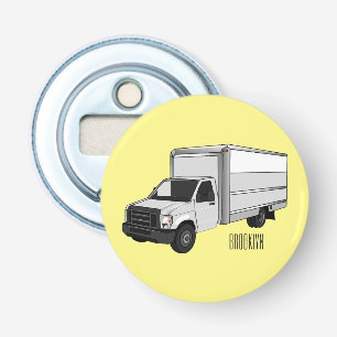 Box truck cartoon illustration bottle opener