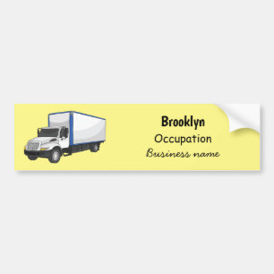 Box truck cartoon illustration bumper sticker
