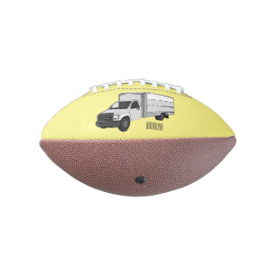 Box truck cartoon illustration football