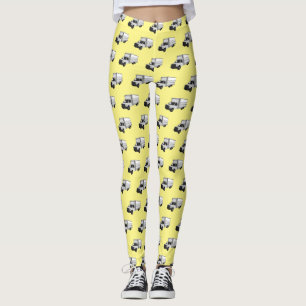 Box truck cartoon illustration leggings