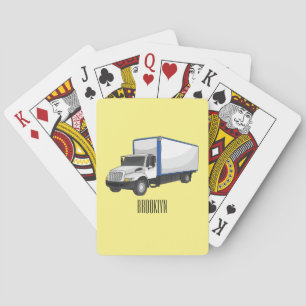 Box truck cartoon illustration playing cards