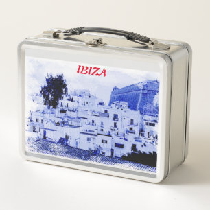 Box Vue de la vieille Ibiza sur boîte à lunch en métal