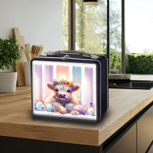 Whimsical Brushstroke Highland Cow Lunch de Pâques