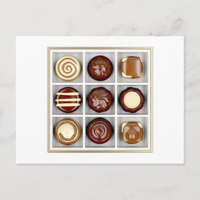 Box with chocolate candies postcard (Front)