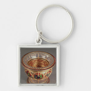 Box with plique-a-jour and cloisonne keychain