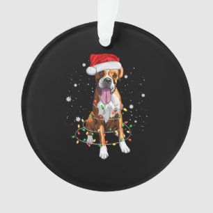 Boxe Chien Arbre Lumières Noël Jeu de Noël Pyjama