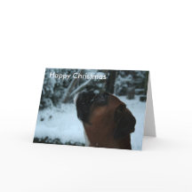 Boxe chien jolie carte de Noël