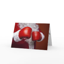 Boxe Santa Claus drôle carte