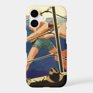 Boxe sportive vintage, boxeurs pendant un match