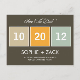 Boxed Calendar Save The Date Postcard (Grey)