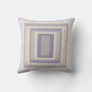 Boxed In Chalk Gray Lavender Geometric Design Throw Pillow