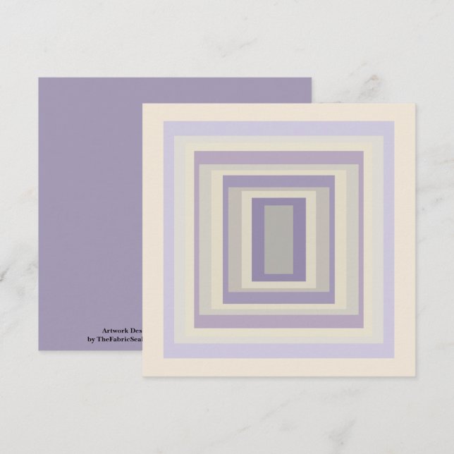 Boxed In Chalk Grey Lavender Geometric Design Card (Front/Back)