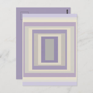 Boxed In Chalk Grey Lavender Geometric Design Postcard