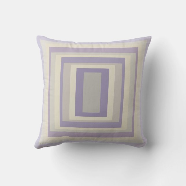 Boxed In Chalk Grey Lavender Geometric Design Throw Pillow (Back)